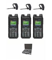 Set van 3 Inrico T330 4G LTE Zello Smart Portofoon IP68 met Bluetooth oortje en koffer