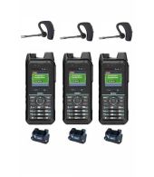 Set van 3 Inrico T330 4G LTE Zello Smart Portofoon IP68 met tafellader en Bluetooth oortje
