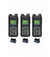 Set van 3 Inrico T330 4G LTE Zello Smart Portofoons IP68 met tafellader