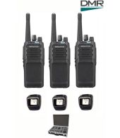 Set van 3 Kenwood NX-1300DE3 UHF DMR IP54 5Watt Portofoon met koffer