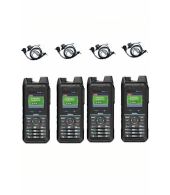 Set van 4 Inrico T330 4G LTE Zello Smart Portofoon IP68 met beveiliging oortje