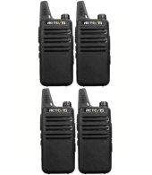 Set van 4 Retevis RT622 vergunning vrije UHF mini portofoons PMR446