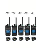 Set van 5 Caltta PH660 UHF DMR GPS, Bluetooth, display, tafellader en beveiliging oortje