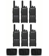 Set van 6 Cobra PX650 UHF PMR446 vergunningsvrije slimline portofoons IP54 