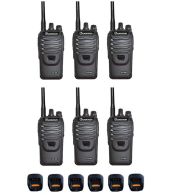 Set van 6 Wouxun KG-969 UHF IP65 10Watt Portofoons met tafellader 