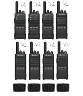 Set van 8 Cobra PX650 UHF PMR446 portofoons met beveiliging oortje