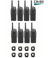 Set van 8 Kenwood NX-1300DE3 UHF DMR IP54 5Watt Portofoon met tafellader