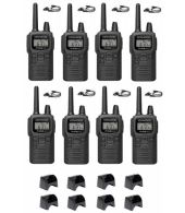 Set van 8 Kenwood PKT-300 ProTalk XLS IP52 PMR446 mini portofoons en D-shape oortje
